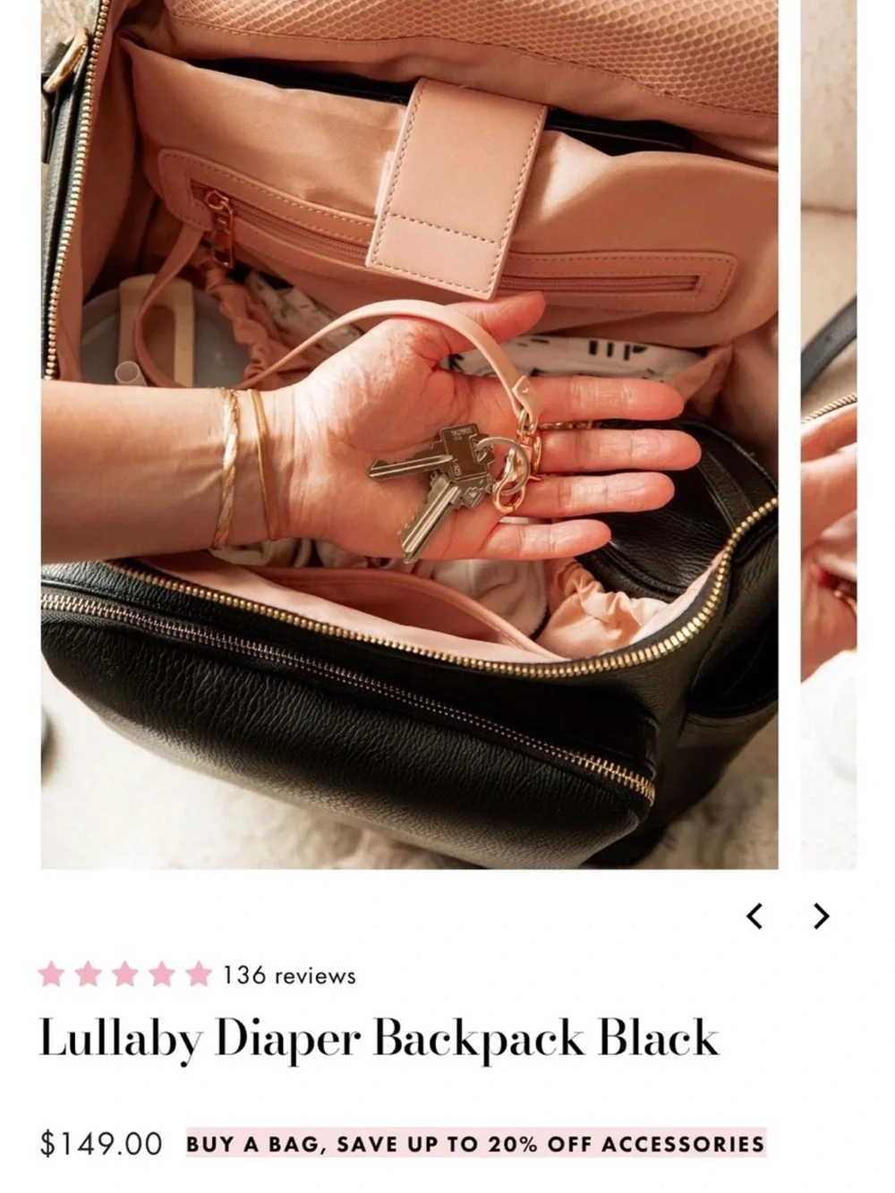 Poppy & Peonies Lullaby Diaper Backpack - Black